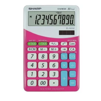   Számológép, asztali, 10 számjegy, SHARP "EL-M332", pink 1 db