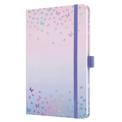 Naptár, A5, heti, 2027, kemény borító, SIGEL "Jolie", Butterfly Confetti Candy 1 db