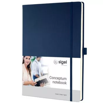   Jegyzetfüzet, exkluzív, A4, vonalas, 97 lap, keményfedeles, SIGEL "Conceptum", éjkék 1 db