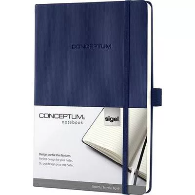 Jegyzetfüzet, exkluzív, A5, vonalas, 97 lap, keményfedeles, SIGEL "Conceptum", éjkék 1 db