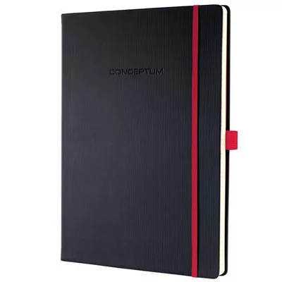 Jegyzetfüzet, exkluzív, A4, vonalas, 97 lap, keményfedeles, SIGEL "Conceptum Red Edition", fekete-piros 1 db
