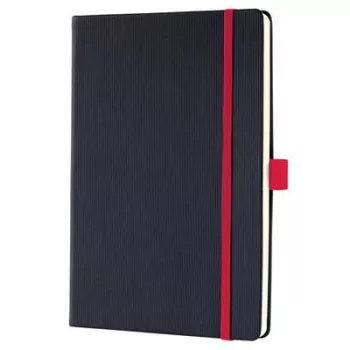  Jegyzetfüzet, exkluzív, A5, vonalas, 97 lap, keményfedeles, SIGEL "Conceptum Red Edition", fekete-piros 1 db