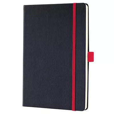 Jegyzetfüzet, exkluzív, A5, vonalas, 97 lap, keményfedeles, SIGEL "Conceptum Red Edition", fekete-piros 1 db