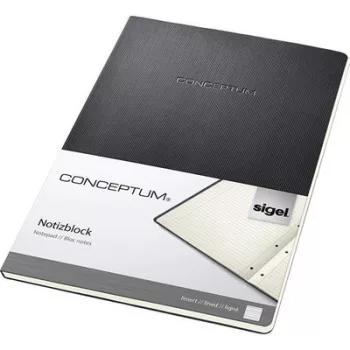  Füzet, exkluzív, A4, vonalas, 60 lap, keményfedeles, SIGEL "Conceptum", fekete 1 db