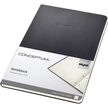   Füzet, exkluzív, A5, vonalas, 60 lap, keményfedeles, SIGEL "Conceptum", fekete 1 db