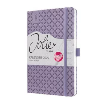   Naptár, A5, heti, 2027, kemény borító, SIGEL "Jolie",  Lavender Purple 1 db