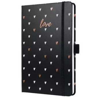  Naptár, A5, heti, 2026, kemény borító, SIGEL "Jolie", Dark love 1 db
