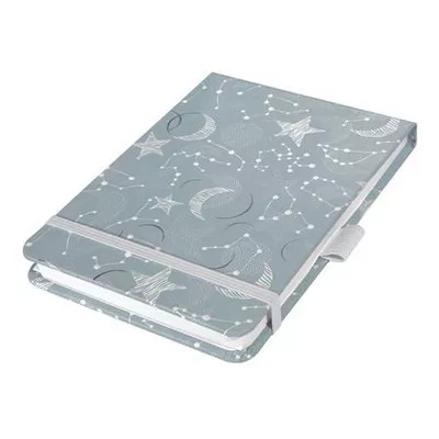 Jegyzetfüzet, exkluzív, 110x79 mm, pontrácsos, 79 lap, keményfedeles, SIGEL "Jolie" Cosmic Fantasy Grey 1 db