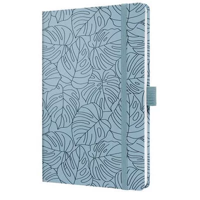 Jegyzetfüzet, exkluzív, 135x203 mm, vonalas, 87 lap, keményfedeles, SIGEL "Jolie", Blue Monstera 1 db