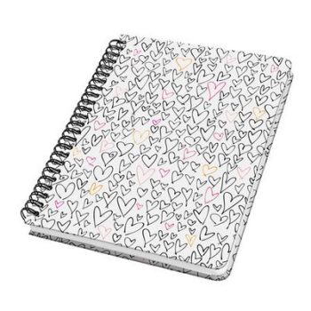   Spirálfüzet, 162x215 mm, pontrácsos, 60 lap, keményfedeles, SIGEL "Jolie", Wild Hearts