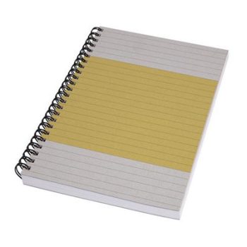   Spirálfüzet, A5, vonalas, 80 lap, puhafedeles, SIGEL "Quicknote", sárga-szürke