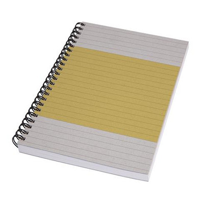 Spirálfüzet, A5, vonalas, 80 lap, puhafedeles, SIGEL "Quicknote", sárga-szürke