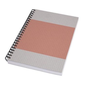   Spirálfüzet, A5, pontrácsos, 80 lap, puhafedeles, SIGEL "Quicknote", korall-szürke