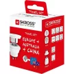 Adapter, Ausztráliába, Kínába, Európába utazóknak, földelt, SKROSS 1 db
