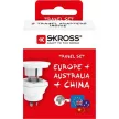 Adapter, Ausztráliába, Kínába, Európába utazóknak, földelt, SKROSS 1 db
