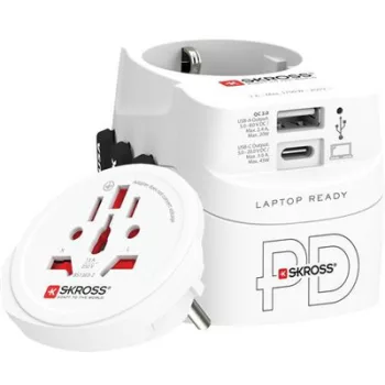   Adapter, világutazóknak, 1xUSB-A, 1xUSB-C PD, 45W, USB-C kábel, SKROSS 1 db