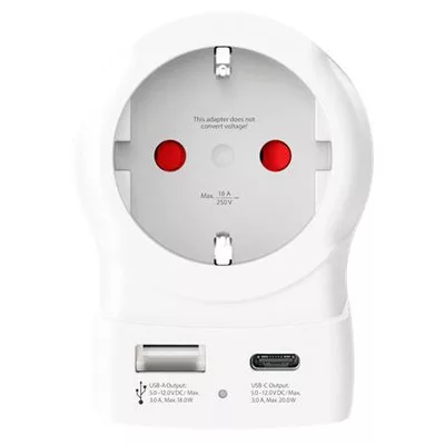Adapter, Egyesült Királyságba utazóknak, USB-C + USB-A, SKROSS 1 db