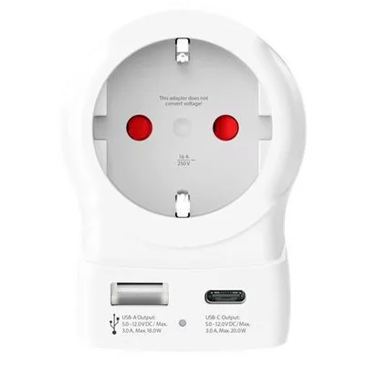 Adapter, Egyesült Államokba utazóknak, USB-C + USB-A, SKROSS 1 db