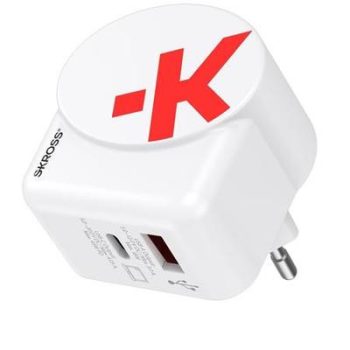   Hálózati töltő, 1xUSB-A, 1xUSB-C, PD, 45W, GaN, USB-C kábel, SKROSS