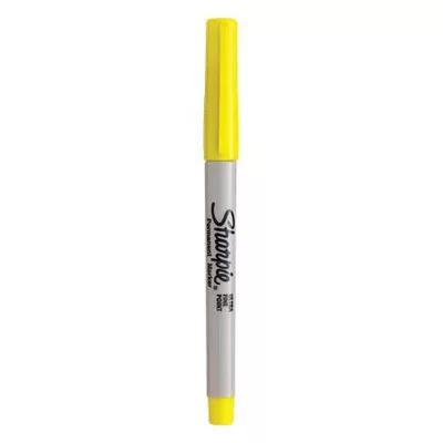Alkoholos marker, 0,5 mm, kúpos, SHARPIE "Ultra Fine Point", sárga 1 db