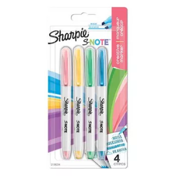   Filctoll készlet, vágott,  SHARPIE "S-Note", 4 különböző szín 4 db