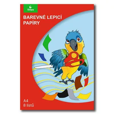 Színes papír, A4 , öntapadó, 8 lap, STEPA, vegyes színek (szín nem választható)