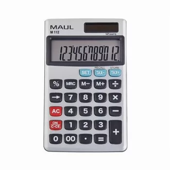   Zsebszámológép, 12 számjegy, fém előlap, MAUL "M 112" 1 db