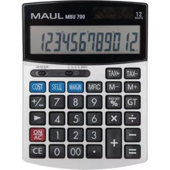   Számológép, asztali, 12 számjegy, MAUL "MBU 700", fekete 1 db