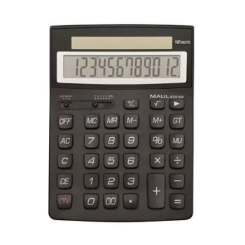   Számológép, asztali, 12 számjegy, MAUL "Eco 950", fekete 1 db