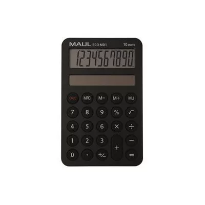 Számológép, asztali, 10 számjegy, MAUL "Eco MD 1", fekete 1 db
