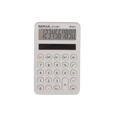 Számológép, asztali, 10 számjegy, MAUL "Eco MD 1", fehér 1 db