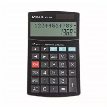   Számológép, asztali, 12 számjegy, kétsoros, MAUL "MTL 600" 1 db