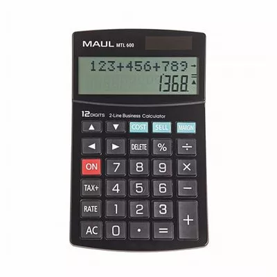 Számológép, asztali, 12 számjegy, kétsoros, MAUL "MTL 600" 1 db