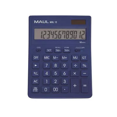 Számológép, asztali, 12 számjegy, MAUL "MXL 12", kék 1 db