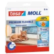 Ajtó- és ablaktömítő szalag, 9 mm x 6 m, TESA "tesamoll® Premium Flexible", átlátszó 6 méter