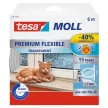 Ajtó- és ablaktömítő szalag, 9 mm x 6 m, TESA "tesamoll® Premium Flexible", átlátszó 6 méter