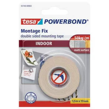   Ragasztószalag, kétoldalas, beltéri, 19 mm x 1,5 m, TESA "Powerbond" 1,5 méter