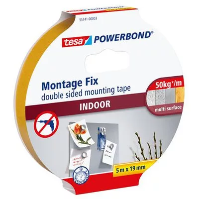 Ragasztószalag, kétoldalas, beltéri, 19 mm x 5 m, TESA "Powerbond" 5 méter