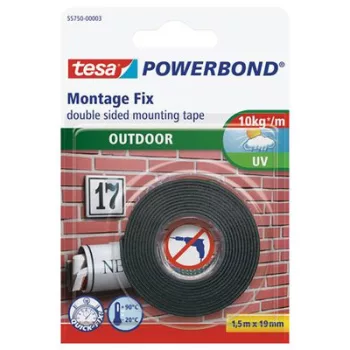   Ragasztószalag, kétoldalas, kültéri, 19 mm x 1,5 m, TESA "Powerbond" 1,5 méter