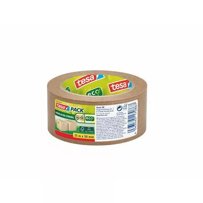 Csomagolószalag, papír, 50 mm x 25 m, szálerősített, TESA "Ultra Strong", barna 25 méter