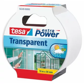   Ragasztószalag, javító, 50 mm x 10 m, TESA, "Extra Power Transparent", átlátszó 10 méter