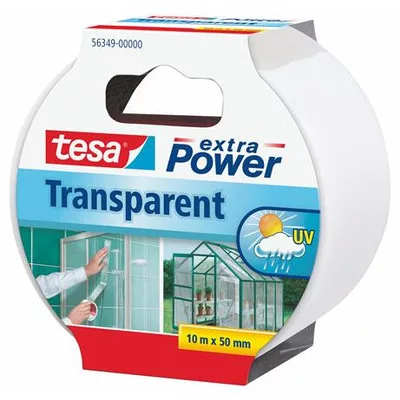 Ragasztószalag, javító, 50 mm x 10 m, TESA, "Extra Power Transparent", átlátszó 10 méter