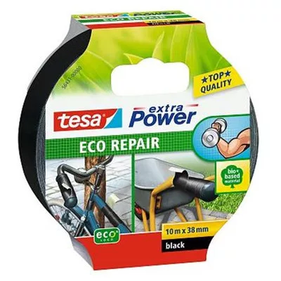 Javítószalag, 38 mm x 10 m, TESA "Extra Power Eco Repair", fekete 10 méter
