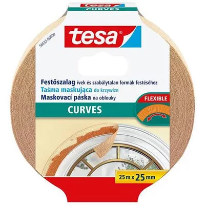 Festő- és mázolószalag, ívekhez, 25 mm x 25 m, TESA "Perfect Curves" 25 méter