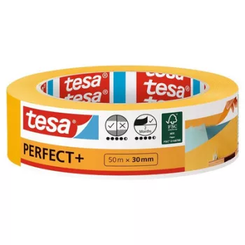  Festő- és mázolószalag, 30 mm x 50 m, TESA "Perfect+", narancssárga