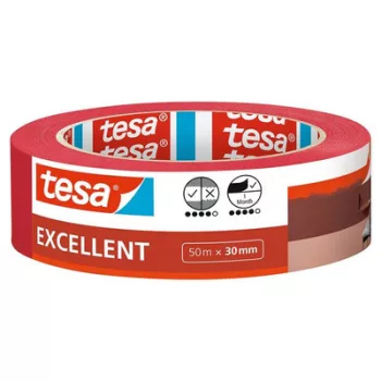   Festő- és mázolószalag, 30 mm x 50 m, TESA "Excellent", piros