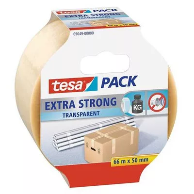 Csomagolószalag, 50 mm x 66 m, TESA "Extra Strong", átlátszó 66 méter