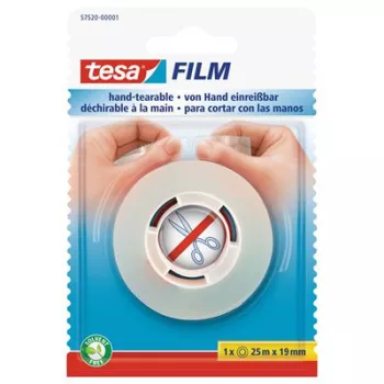   Ragasztószalag, kézzel téphető, 19 mm x 25 m, TESA "tesafilm®", átlátszó 25 méter