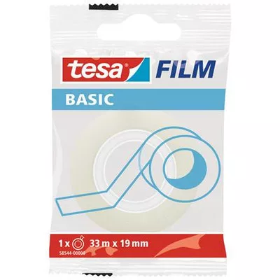 Ragasztószalag, 19 mm x 33 m, TESA "Basic", átlátszó 33 méter