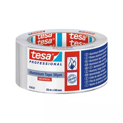 Alumínium szalag, 50 mm x 50 m, TESA® "Professional 63632", ezüst 50 méter